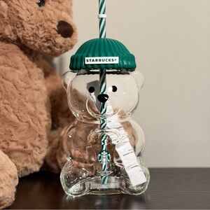 Starbucks Bearista bear cup limited edition glass tumbler gift